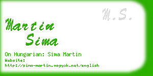 martin sima business card